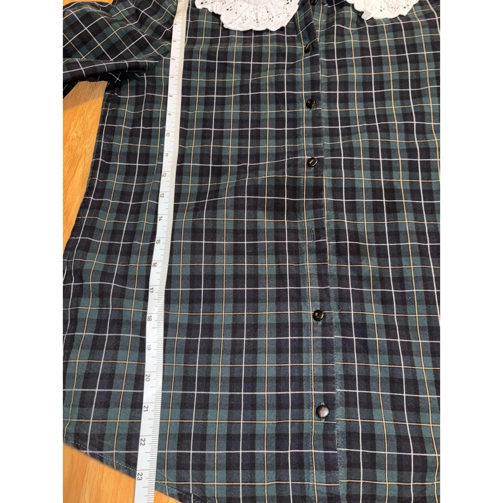 Sézane Phoebe Plaid Button Down Shirt Green White Lace Collar 34 US 2
Preppy - Picture 9 of 10